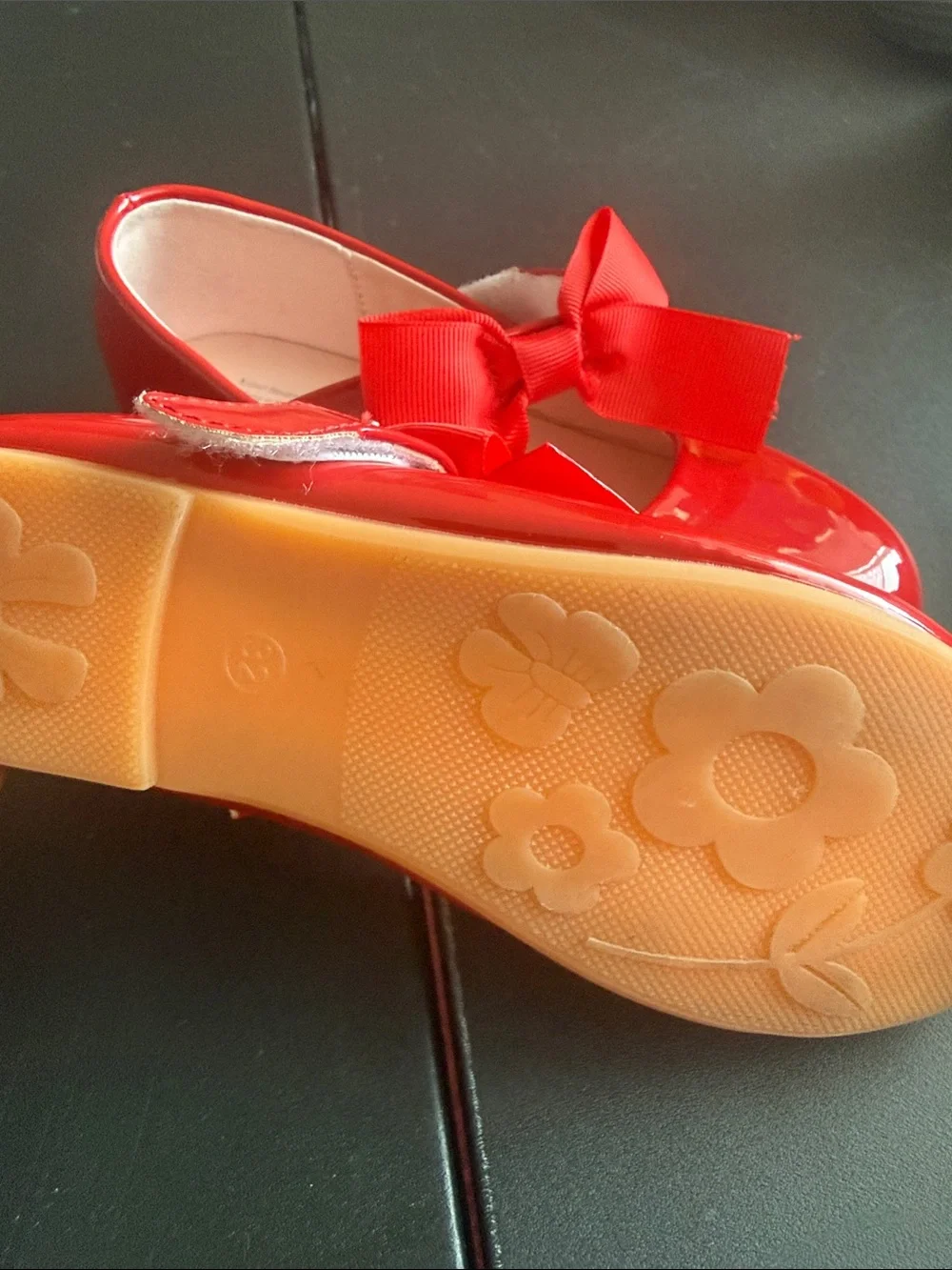 Girls' Red Patent Bow Mary Jane Kids Shoes